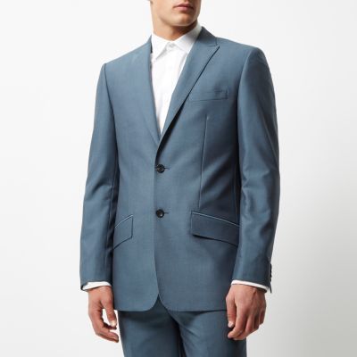Blue tailored suit jacket